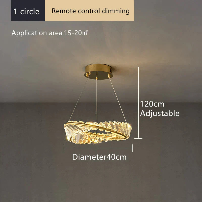 DecorBites™ Crystal Ceiling Chandelier: Modern Luxury LED Pendant Light for Kitchen Living Room Hall Décor