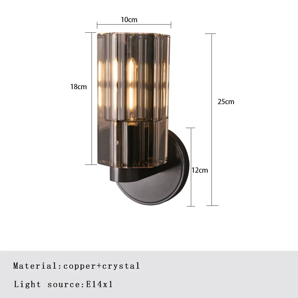 DecorBites™ Crystal Wall Lamp: Luxe Bronze Black Copper Sconce Light Fixture