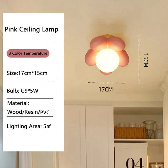 مصباح حائط LED براتنج زهور للأطفال من ديكور بايتس™، مصباح G9، أبيض وردي، ديكور غرفة نوم إبداعي