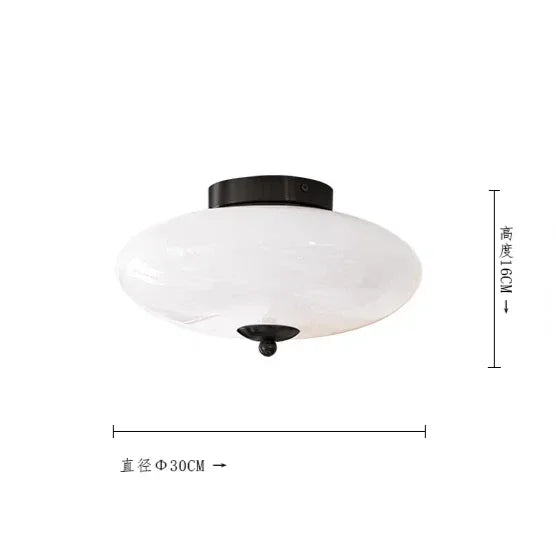 DecorBites™ Cream White Glass Ceiling Lamp | LED Bauhaus Dining Room Decor