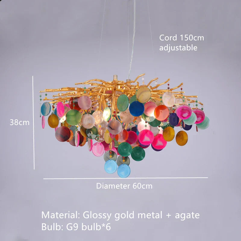DecorBites™ Agate LED Wall Lamp Sconces Gold Metal Surface Mount E14 G4 Bulb
