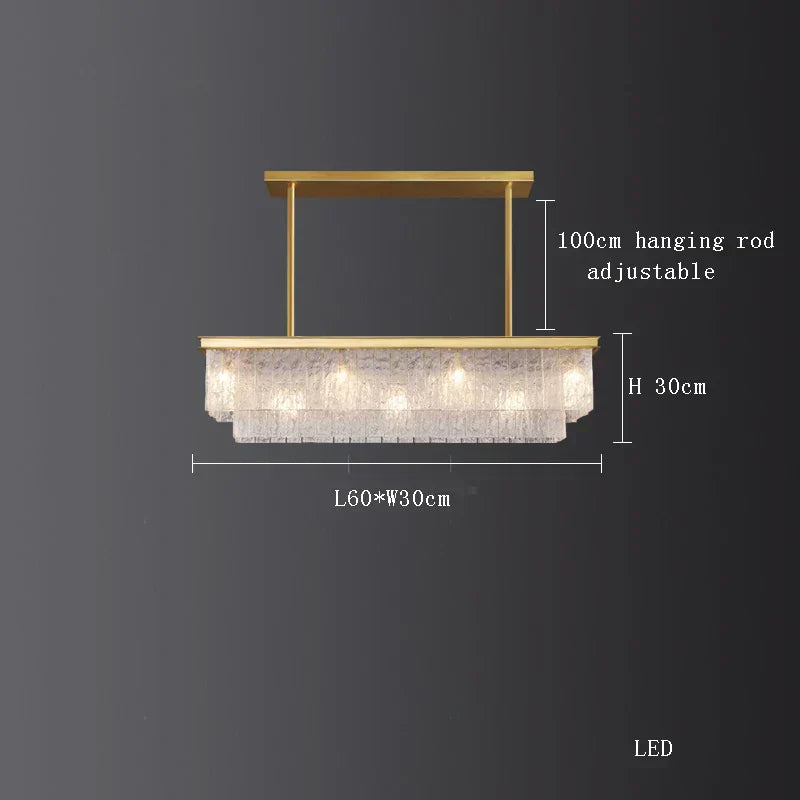 DecorBites™ Crystal LED Chandelier: Minimalist Luxury Lighting for Dinning Table