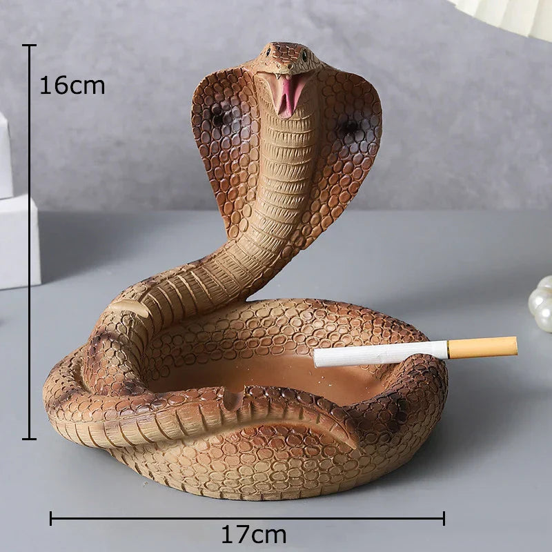 "DecorBites™ Cobra Ashtray: Resin Office Smoking Accessories & Weed Ashtray Gift for Boyfriend"