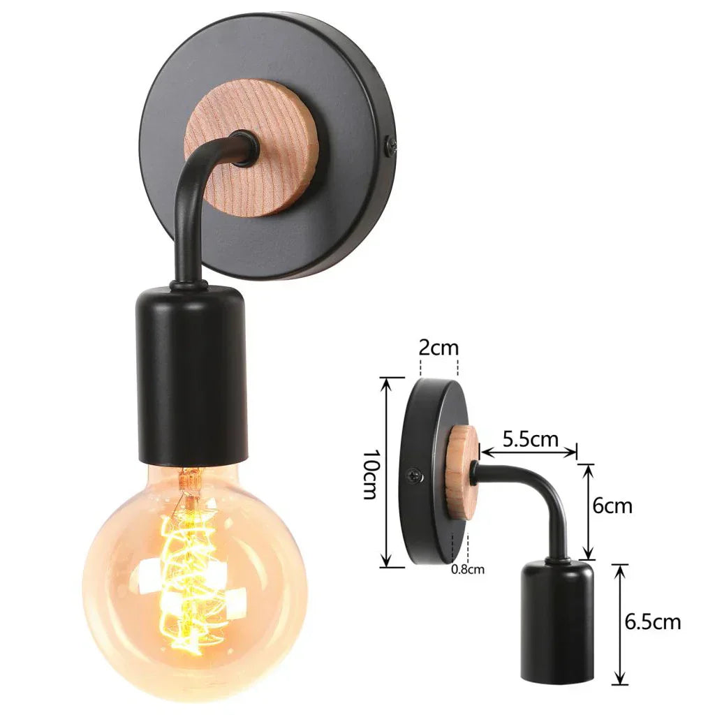 DecorBites™ Industrial LED Wall Light Retro Loft Lamps E27 Iron Lampshade Sconce