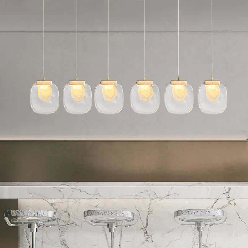 DecorBites™ Glass Pendant Lights: Modern Crystal Hanging Lamp for Home Decor