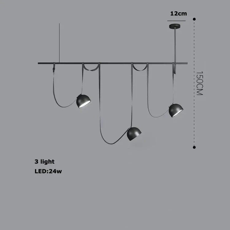 DecorBites™ LED Belt Chandelier Pendant Light for Dimmable Indoor Lighting in Living Room