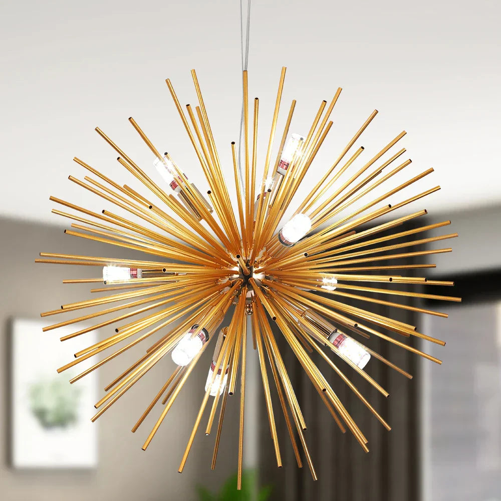 نجفة DecorBites™ الذهبية المعلقة بتقنية LED لجزيرة المطبخ وغرفة المعيشة العصرية