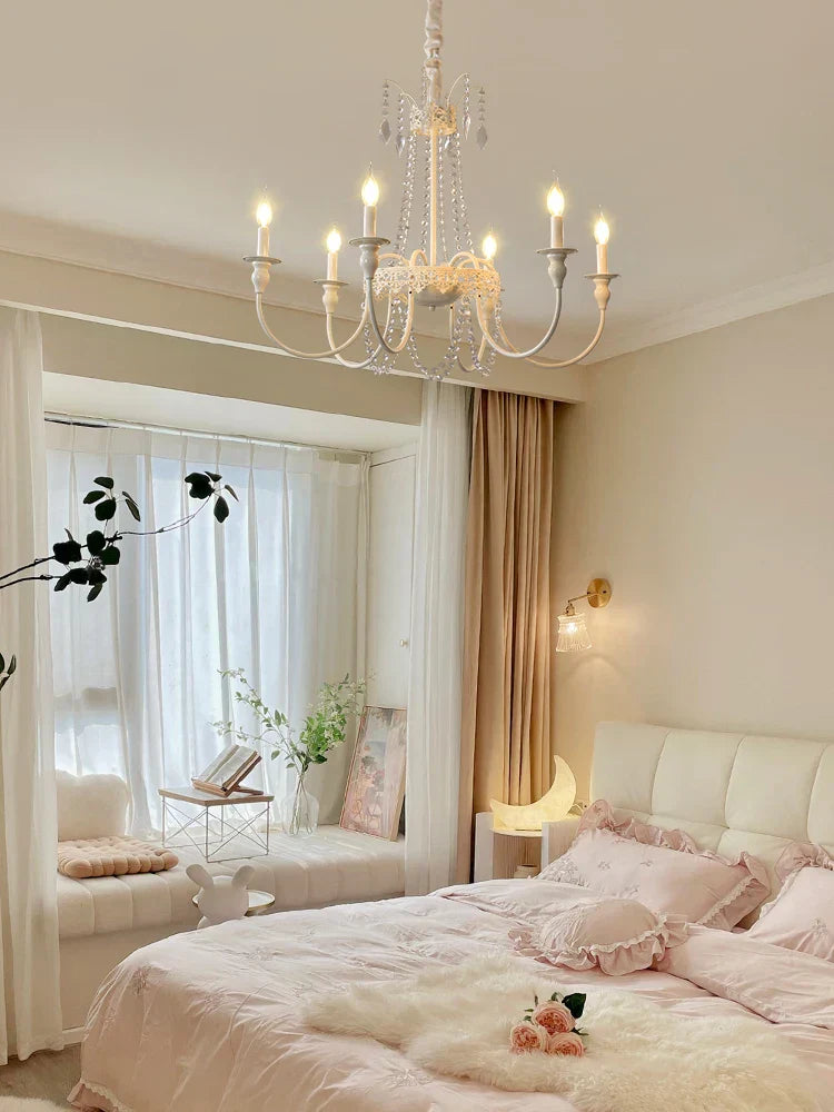 DecorBites™ French Light Luxury Living Room Chandelier American Atmosphere Candle Lamp