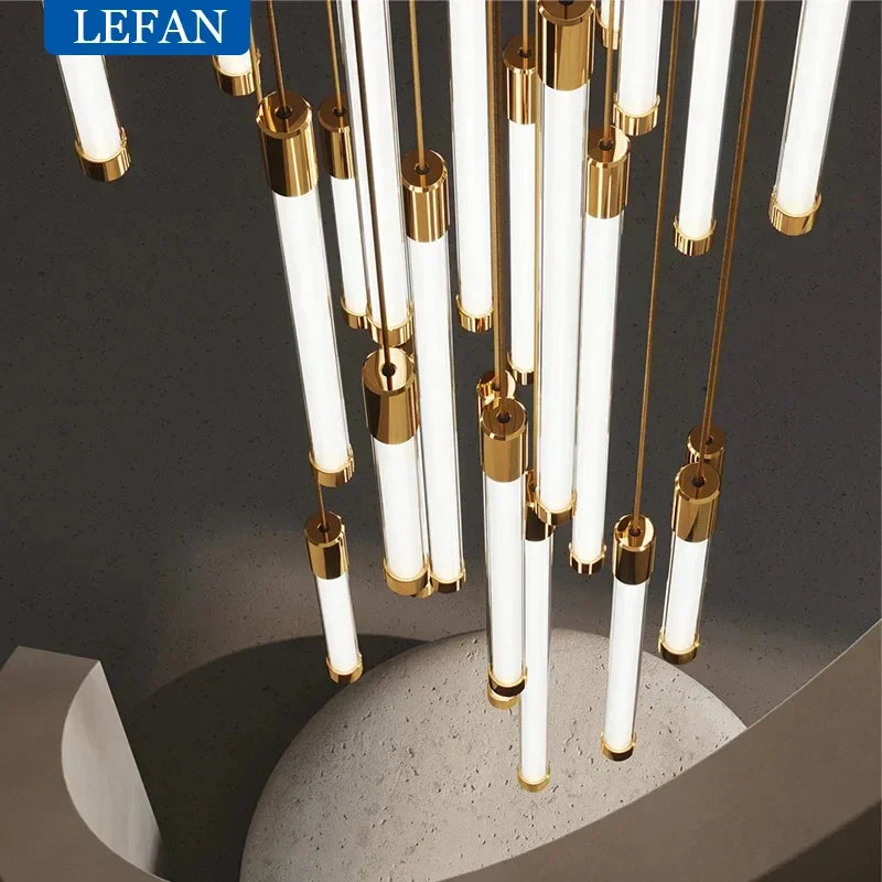 DecorBites™ ثريات LED إضاءة متدلية حديثة لدرج السقف ديكور فاخر لغرفة المعيشة