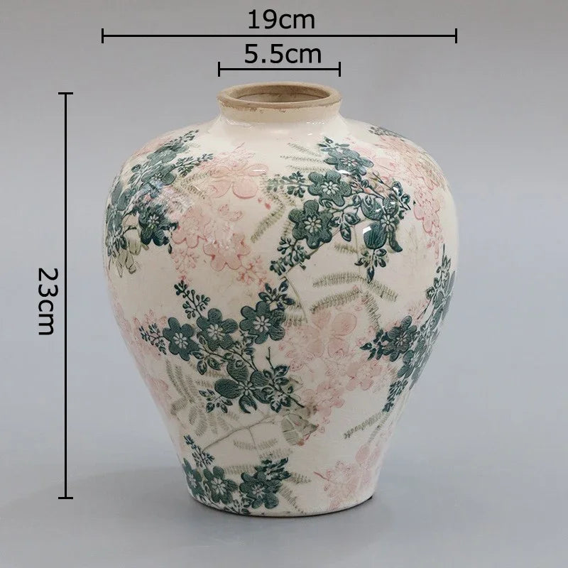 DecorBites™ Cracked Texture Blue & White Porcelain Vase Room Decoration & Flower Pot