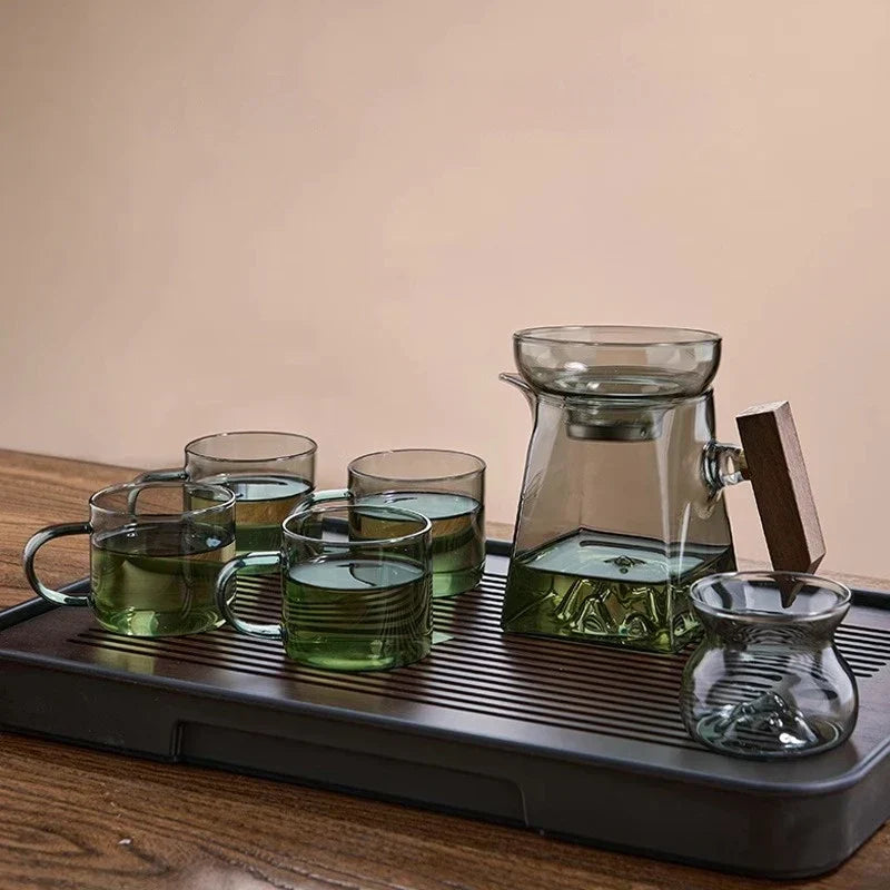 طقم كوب شاي زجاجي كونغ فو من DecorBites™ بمقبض وفلتر، 350 مل