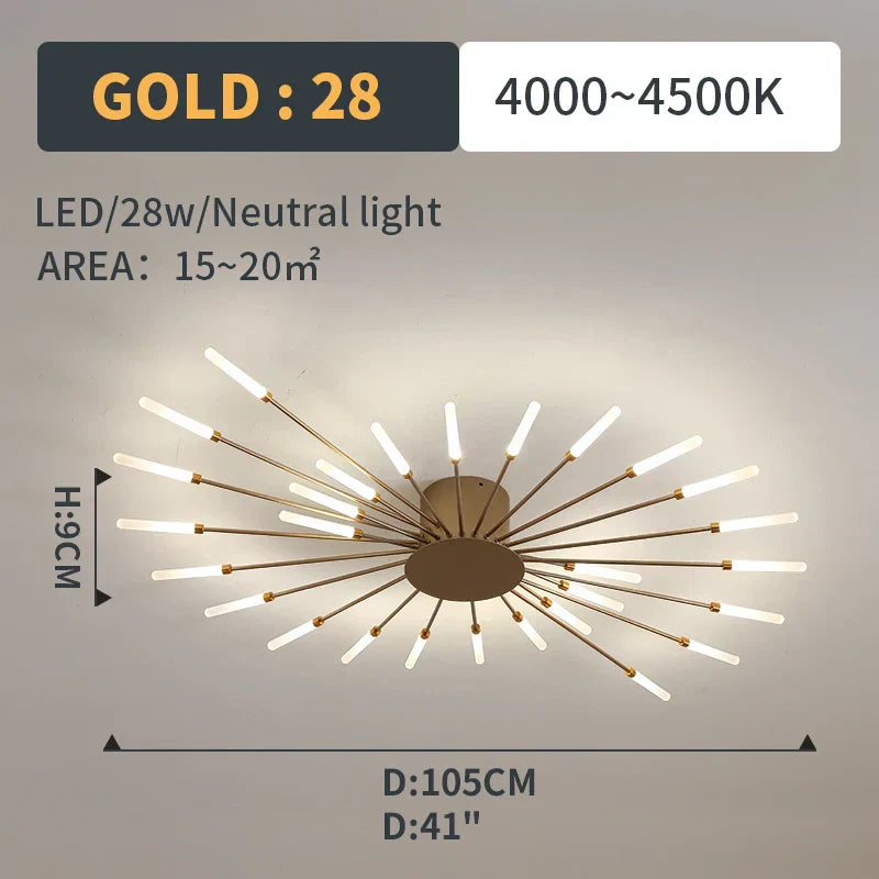 مصابيح DecorBites™ LED Fireworks المتدلية - إضاءة ثريا عصرية لغرفة المعيشة وغرفة النوم