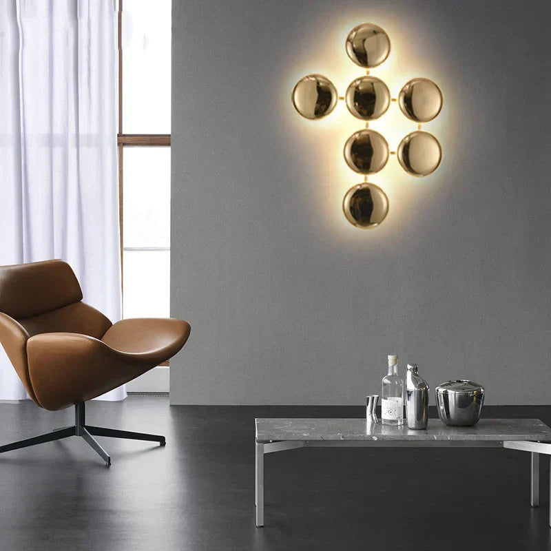 DecorBites™ Italian 2025 Glossy Gold LED Wall Sconces - Modern Home Decor