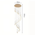 Modern Crystal Pendant Light With Adjustable Height