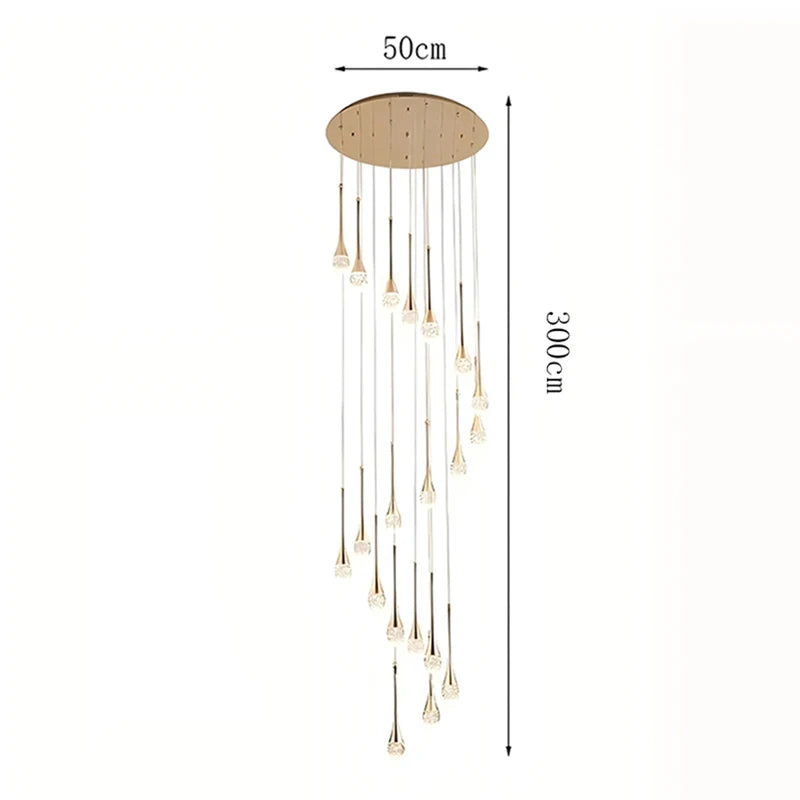 Modern Crystal Pendant Light With Adjustable Height