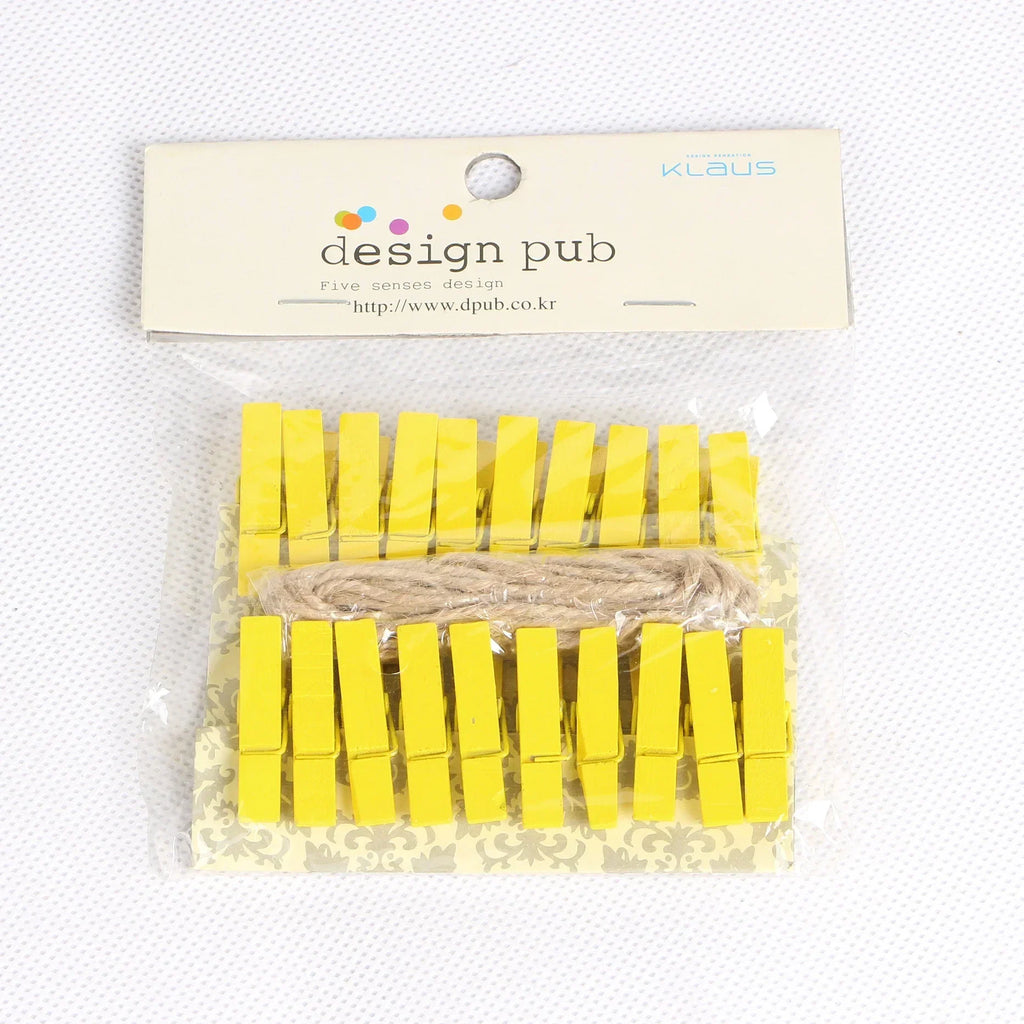DecorBites™ 50-Piece Mini Wooden Clips for Photos Crafts, 25mm Small Clothespin Decoration
