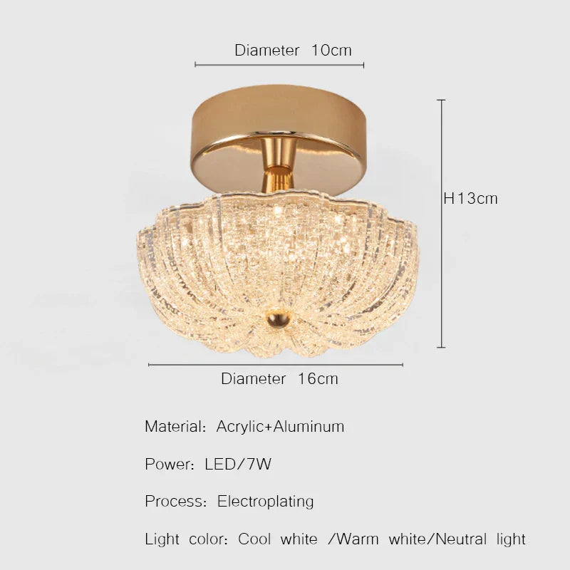 DecorBites™ مصباح سقف LED ذهبي لغرفة النوم المنزلية وغرفة المعيشة وإضاءة المطبخ