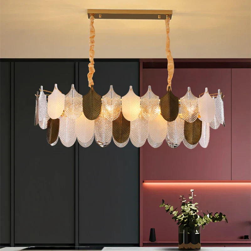 DecorBites™ Elegant Glass Ceiling Chandelier: Bedroom Living Room Lighting Pendant Lamp