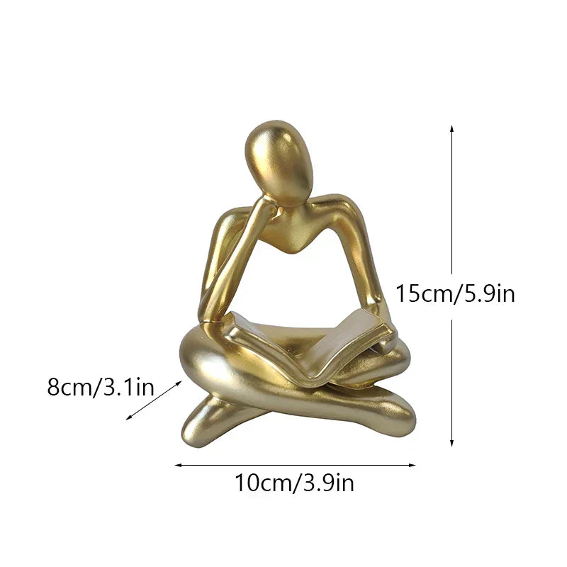 DecorBites™ Abstract Resin Book Figurines for Home Office Decor