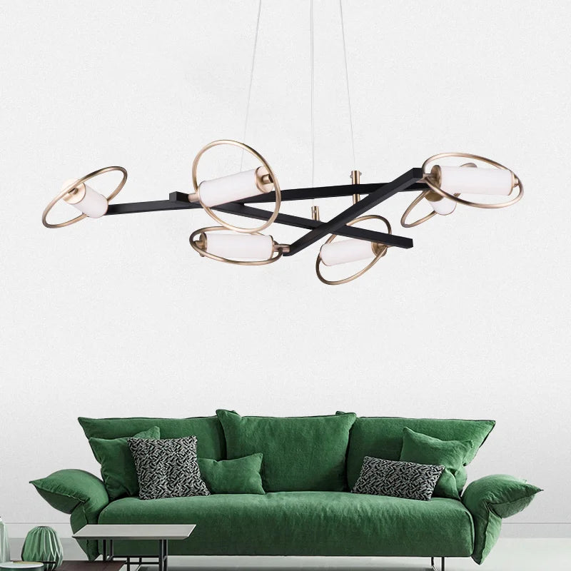 ثريا سقف دائرية الشكل LED من DecorBites™ لديكور المنزل - إضاءة معلقة عصرية لغرفة المعيشة وغرفة الطعام