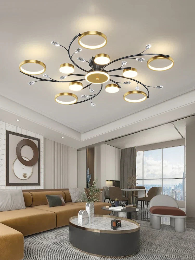 ثريا إضاءة LED من DecorBites™: إضاءة داخلية عصرية للمنزل بالكامل لغرفة النوم، غرفة المعيشة، وغرفة الطعام
