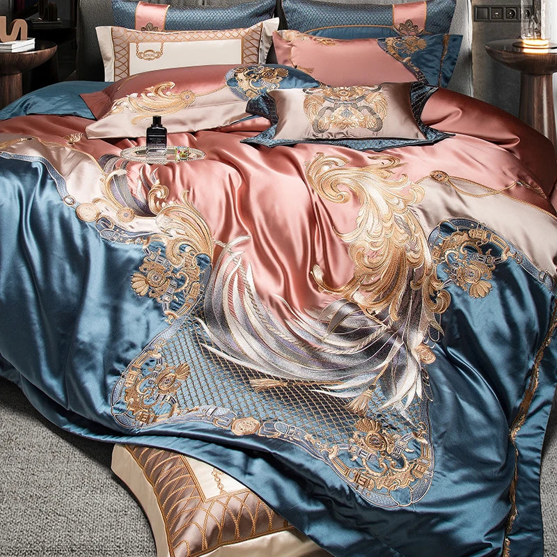 DecorBites™ 1500TC Egyptian Cotton Jacquard Bedding Set for Queen King Bed