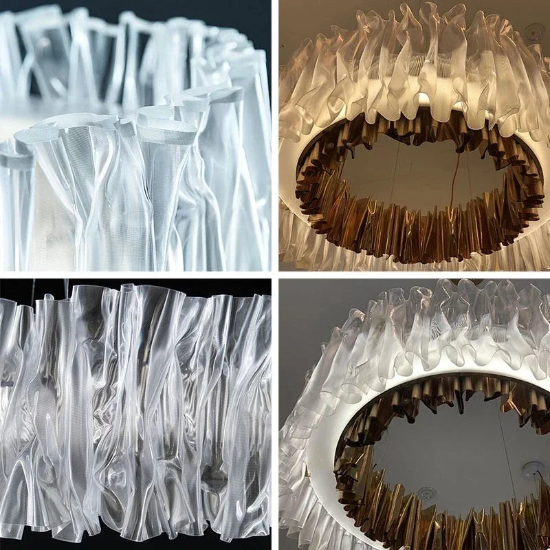DecorBites™ Acrylic Ceiling Chandelier for Art Restaurant Hotel Living Room Kitchen LED Ring Light