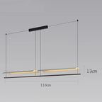 Wabi-Sabi Black Metal Acrylic Strip Pendant Light