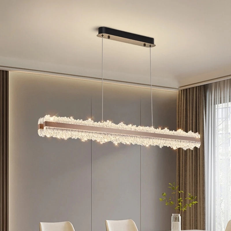 Nordic Linear Brushed Stainless Steel Pendant Light