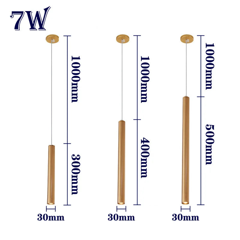 Slim Tube Aluminum Pendant Light in Brushed Nickel