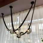 Nordic Leather and Glass Pendant Chandelier