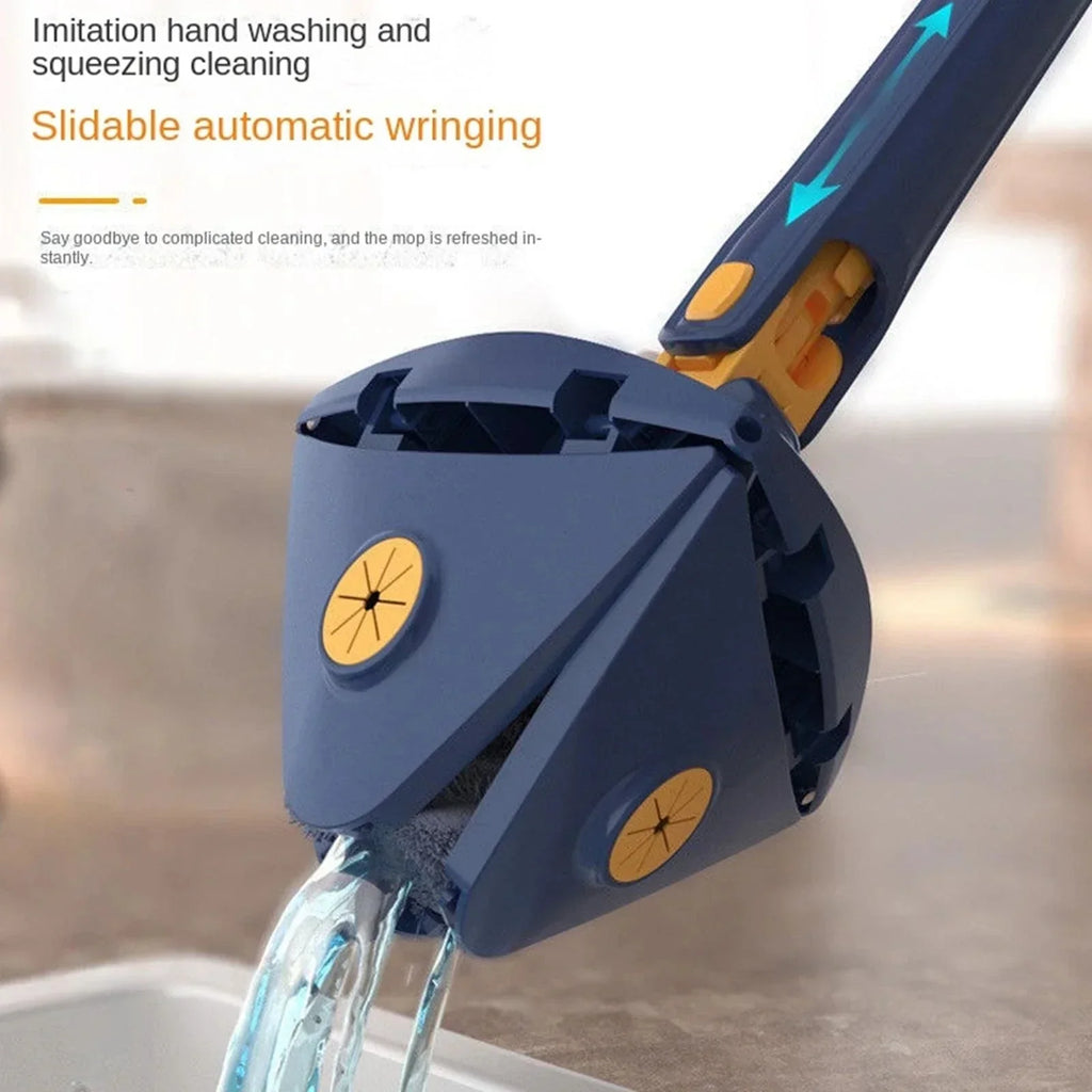 DecorBites™ 360 Rotating Telescopic Triangle Floor Mop & Window Squeegee