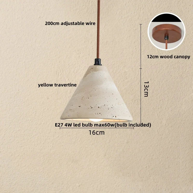 DecorBites™ Iron LED Pendant Light Fixture for Home Living Room, Restaurant Yellow Travertine Ball Hang Lamp