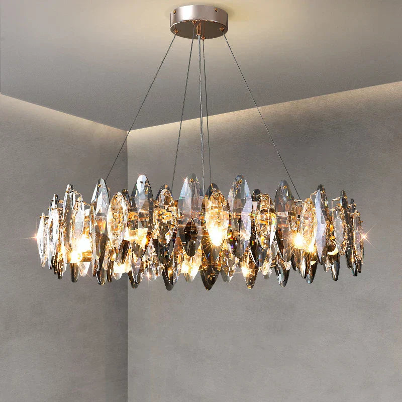 DecorBites™ كريستال 2024 ثريا إضاءة LED لغرفة الطعام والمعيشة