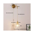 DecorBites™ Clear Glass LED Wall Lamp Pull Chain Switch Modern Luxury Home Decor