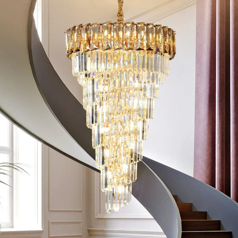 DecorBites™ Amber Crystal Chandelier for Living Room in French Light Luxury Style