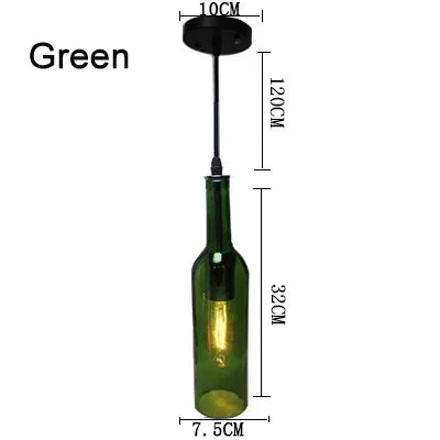 Nordic Glass Beer Bottle Pendant Light