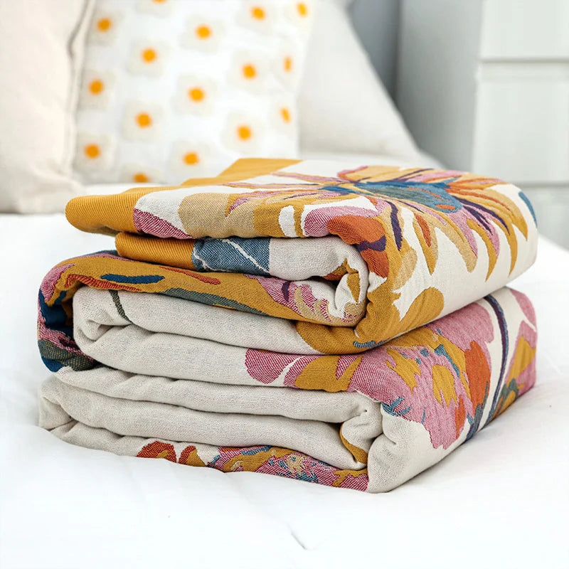 DecorBites™ Cozy Gauze Cotton Throw Blanket