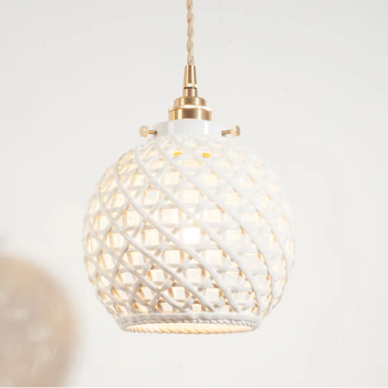 DecorBites™ French Minimalism Ceramic LED Pendant Light for Home Decor