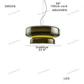 DecorBites™ Amber Green Glass Pendant Light Modern Round Dining Table Decor