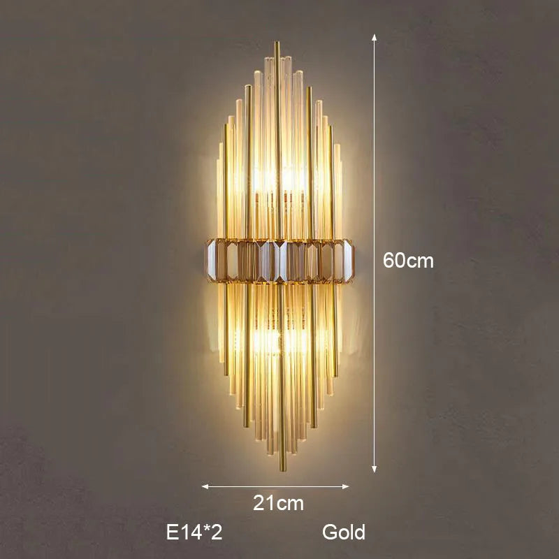 DecorBites™ Crystal Strip LED Wall Lamp for Living Room, Bedroom, Study, Balcony Lighting