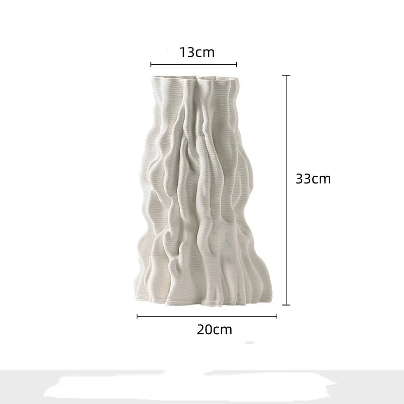 DecorBites™ Abstract Irregular Trunk Fold Ceramic Vase for Home Decor