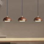 Nordic Wood And Acrylic Pendant Light In Brown
