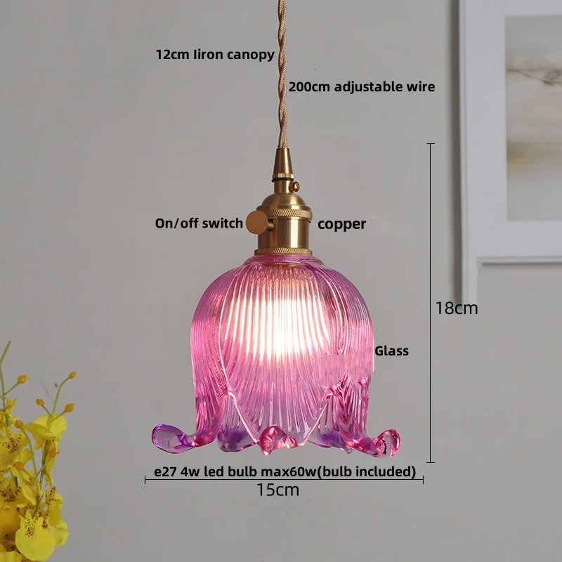 DecorBites™ Copper Glass LED Pendant Light - Modern Adjustable Hanging Fixture for Home deco