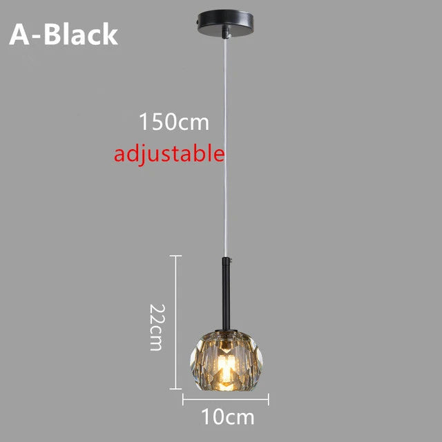 Nordic Modern Crystal Accent Pendant Light