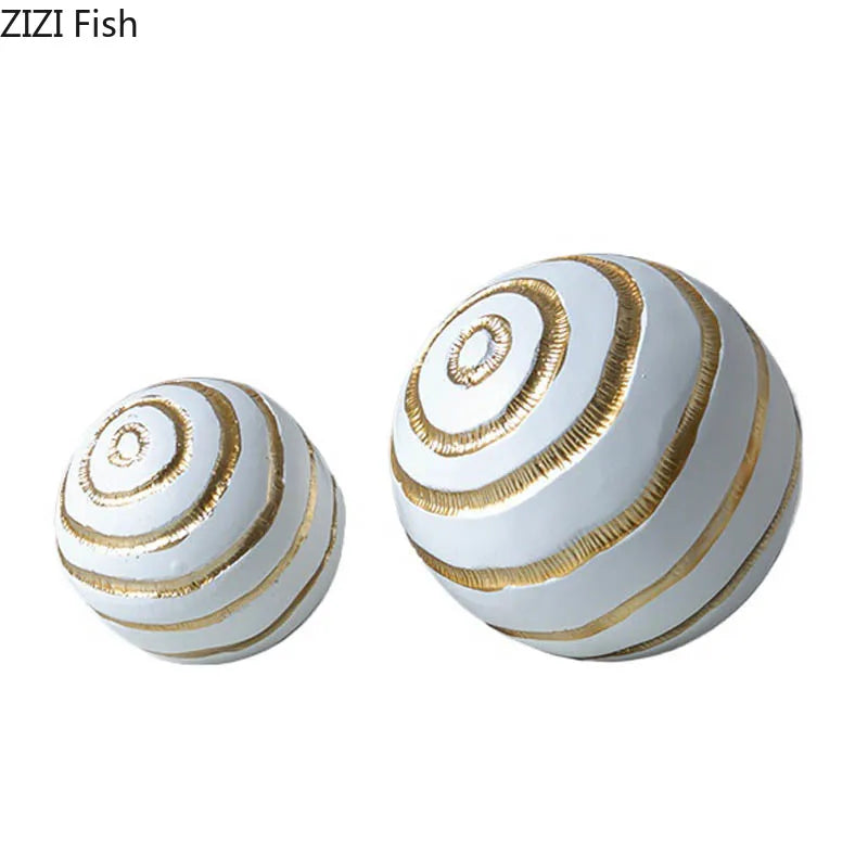 DecorBites™ Golden Texture Ball Geometric Desk Decoration - Minimalist Abstract Artwork