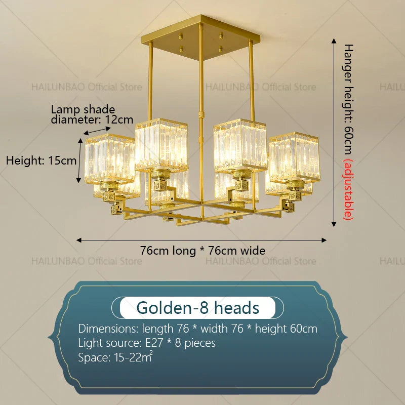 DecorBites™ Crystal Chandelier: Modern, Luxe, & Chic for Living Room, Bedroom, Restaurant & Villa