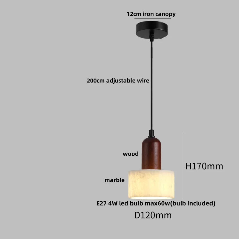 DecorBites™ LED Pendant Lights Bulgari Stone Adjustable Steel Hang Lamp Lighting