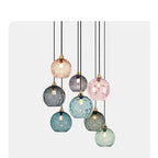 Nordic Water Grain Colored Glass Globe Pendant Light