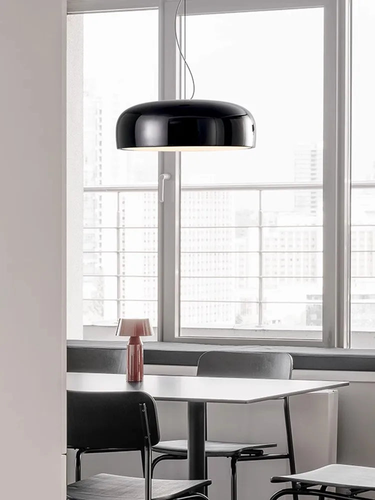 DecorBites™ Italian Minimalist Round LED Ceiling Lamp Black White Bedroom Light